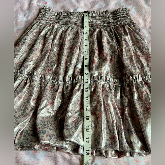 NWT FREE PEOPLE Floral Lavender Combo Shimmering Bubble Mini Skirt XL - Picture 4 of 12